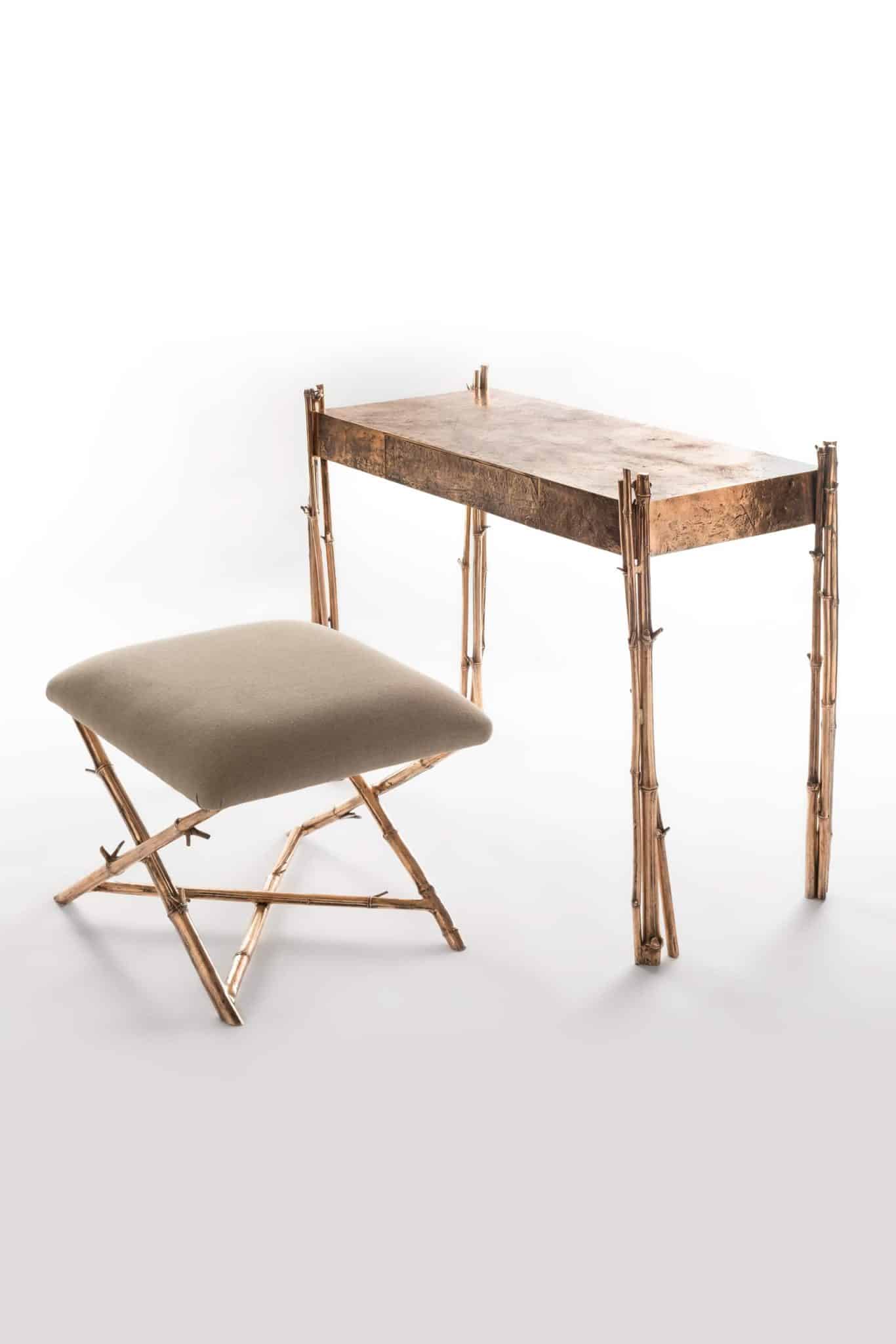 Bambù Desk in Bronze