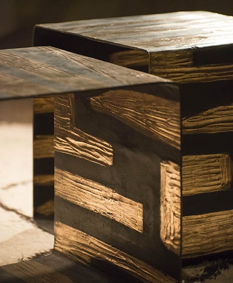 Tracce Coffee Table in Bronze with Black Patina