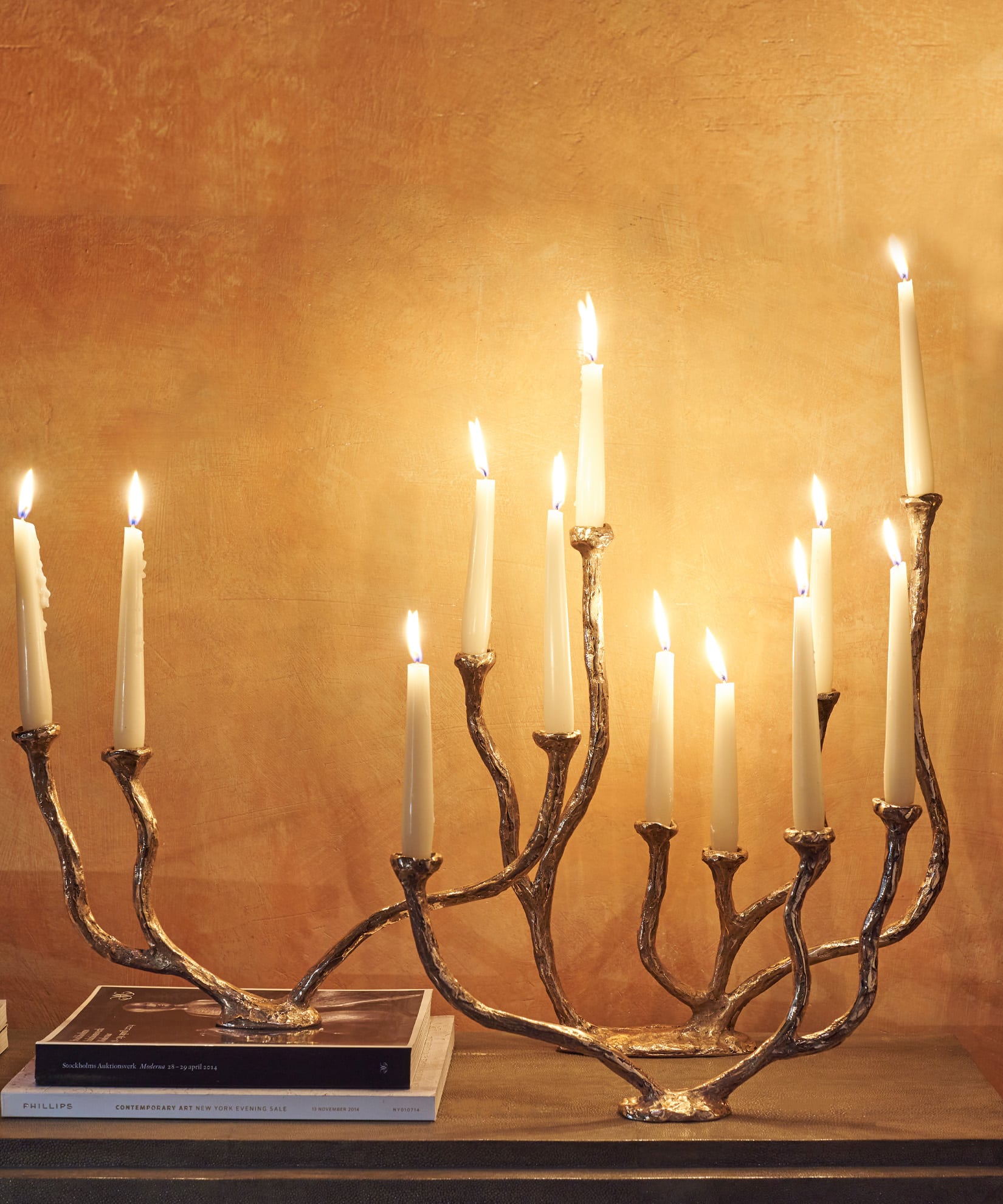 Alga Candle Holder in Bronze Trio