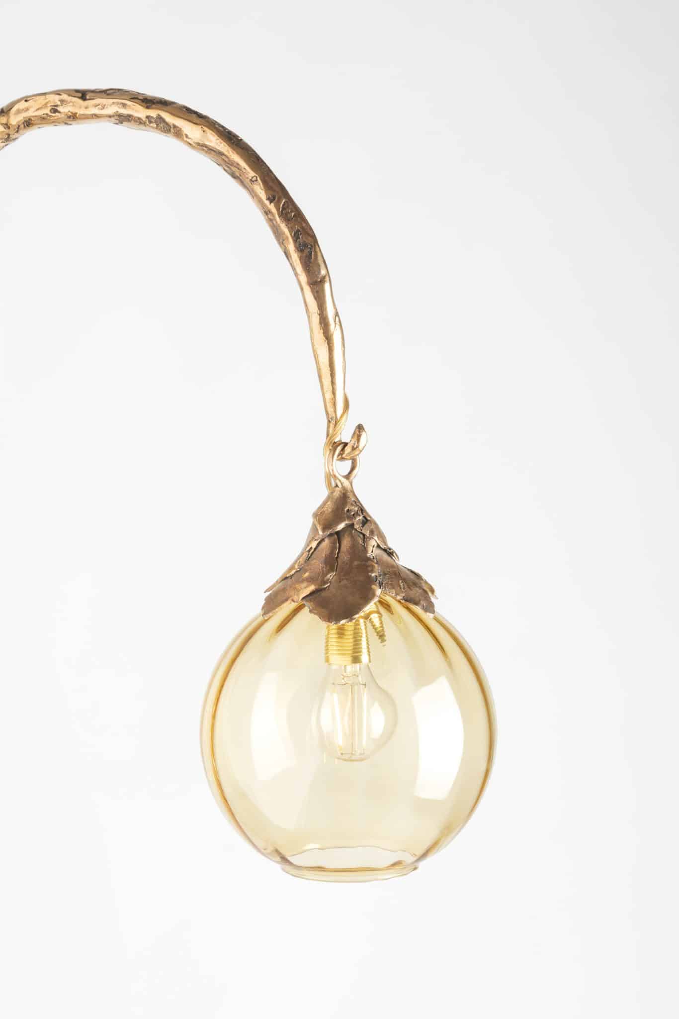 Campanula Floor Lamp in Bronze with Glass