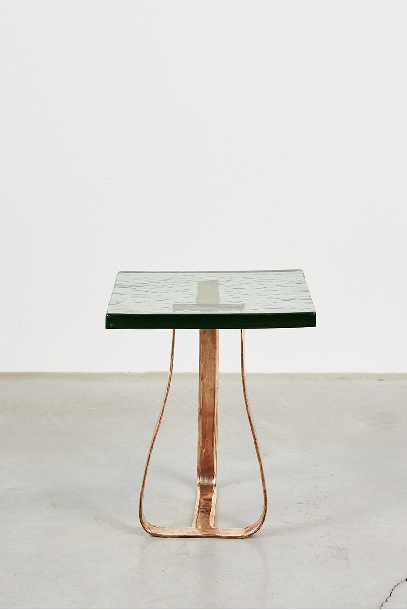 Vetro Coffee Table in Bronze with Green Cast-Glass