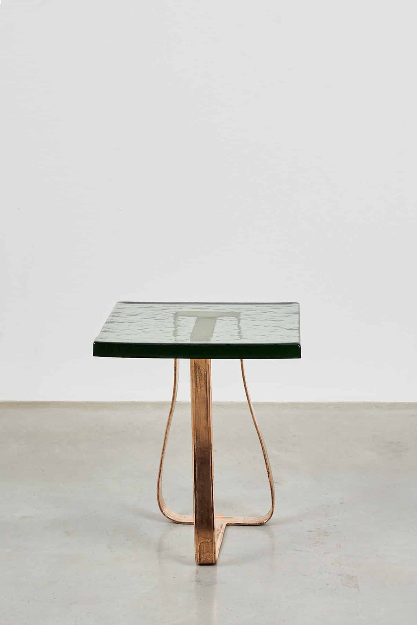Vetro Coffee Table in Bronze with Green Cast-Glass