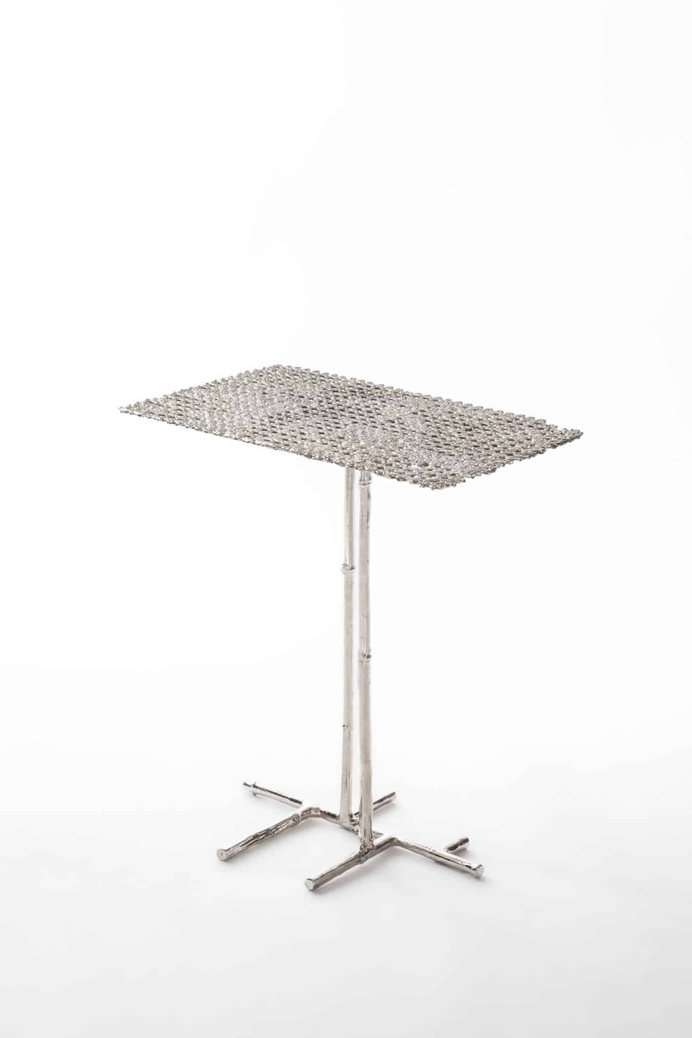 Paglia di Vienna Coffee Table in White Bronze
