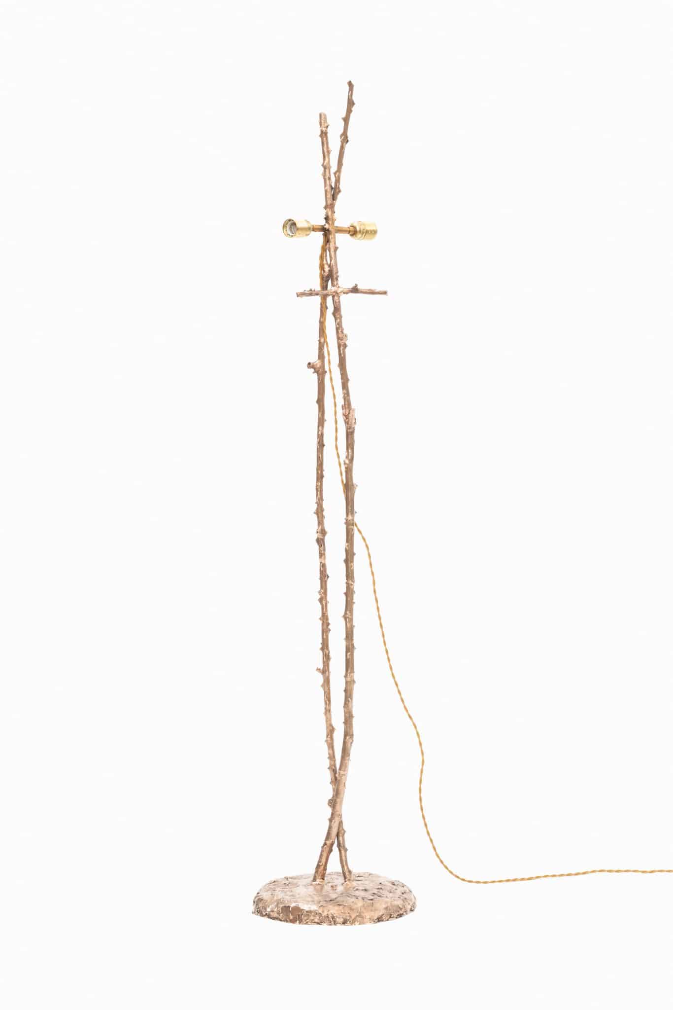 Rovi Floor Lamp in Bronze with Fabric