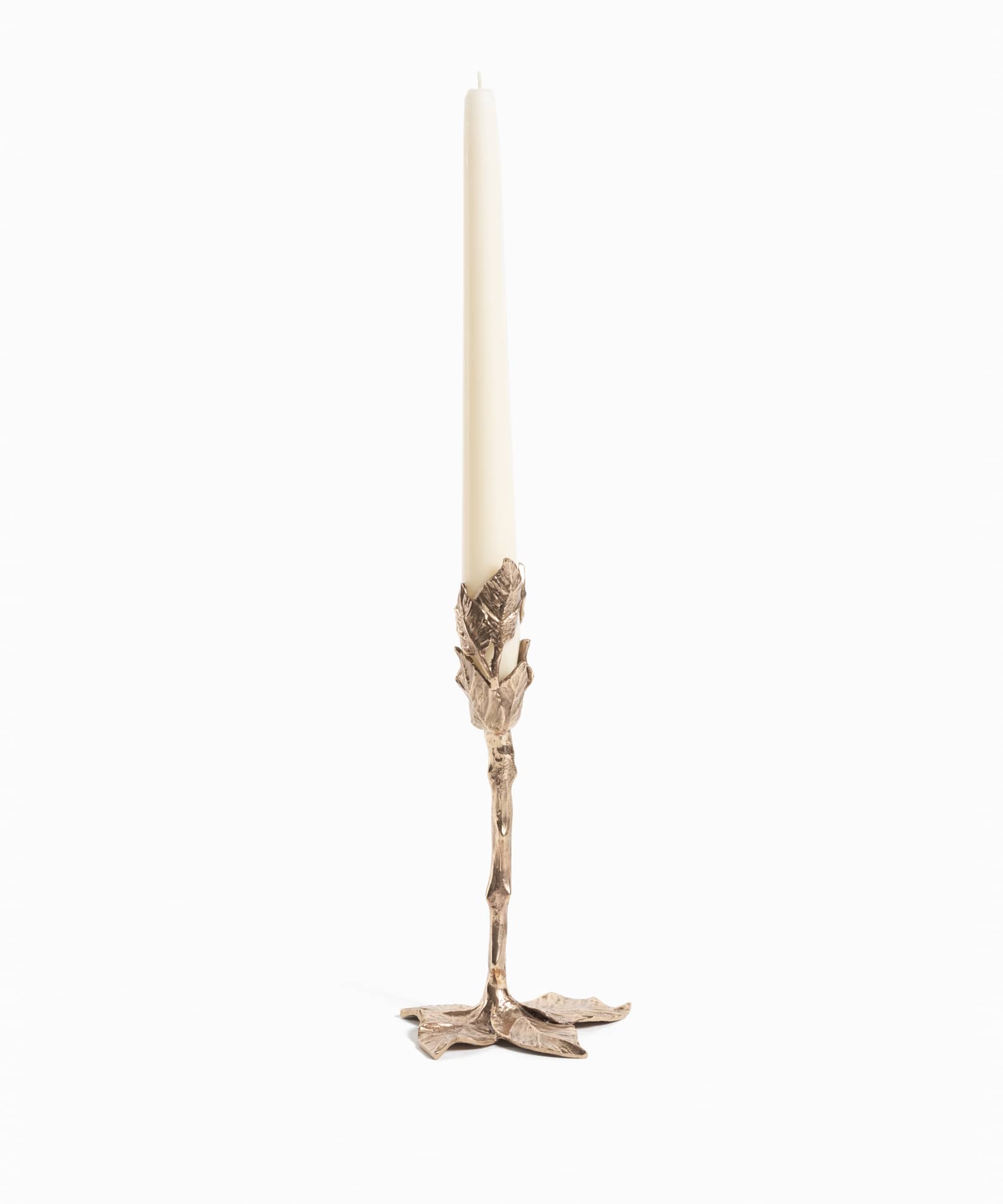 Foglie Candle Holder in Bronze Tall