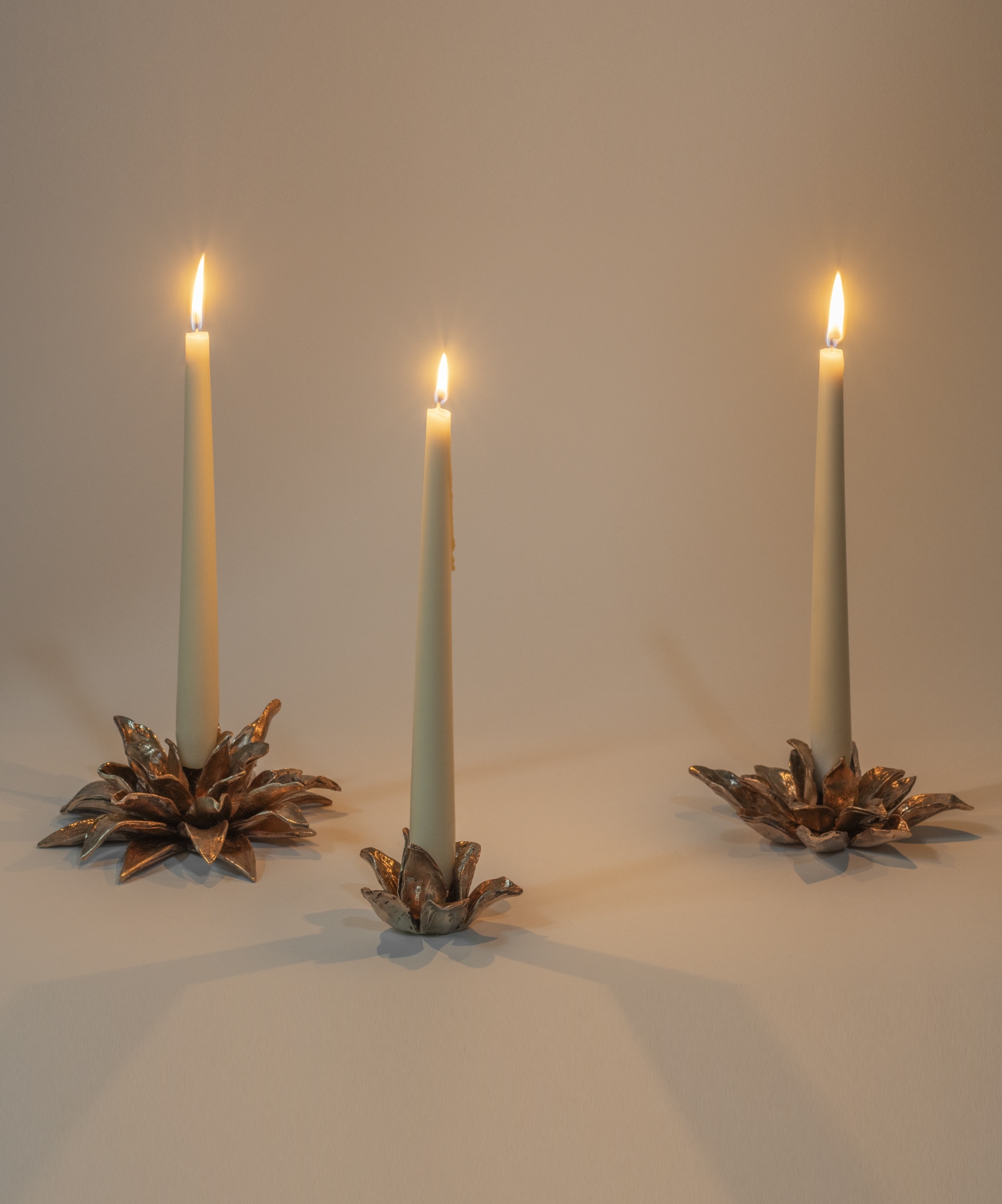Dalia Candleholders in Bronze