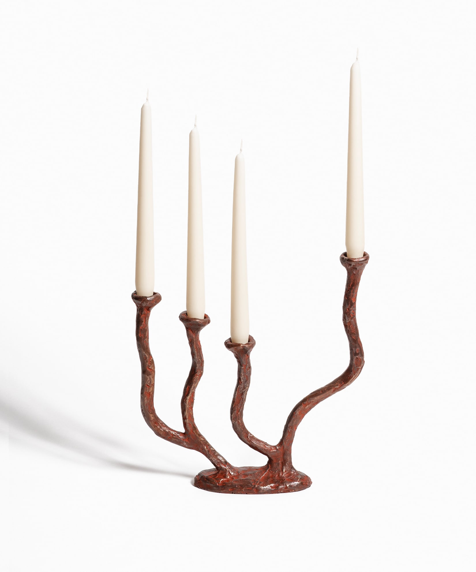 Alga Candle Holder with Red Patina Quartet